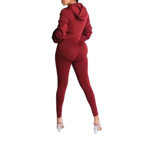 Women's Pinched Sleeves Zipper Front Hoodie Jumpsuit
New - Picture 4 of 6